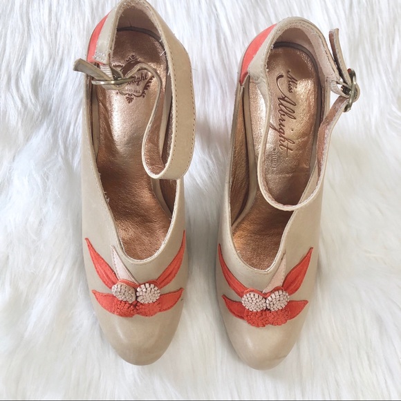 Anthro Miss Albright Colorblock Ankle Strap Heels - Picture 2 of 7